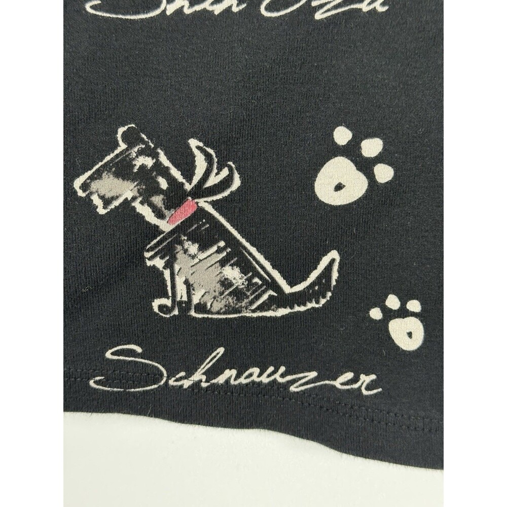 Jess and Jane‎ Top Womens Small Black Dog Doodle Embellished Cotton Made in USA - Picture 11 of 16